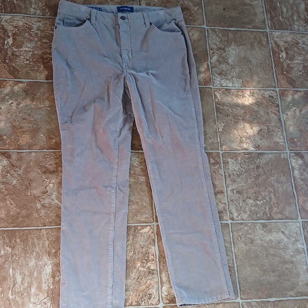 Talbots High Waist Rise Straight Leg Light Gray Corduroy Pants Size 10p - Picture 1 of 5